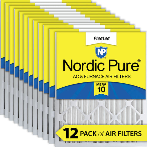 16x20x2 Pleated MERV 10 Air Filters 12 Pack