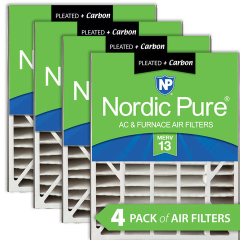 Air Bear 20x25x5 (4 7/8) Air Filter Replacement MERV 13 Plus Carbon 4 Pack