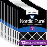 18x18x1 Pure Carbon Pleated Odor Reduction Furnace Air Filters 12 Pack