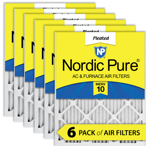 10x24x1 Pleated MERV 10 Air Filters 6 Pack