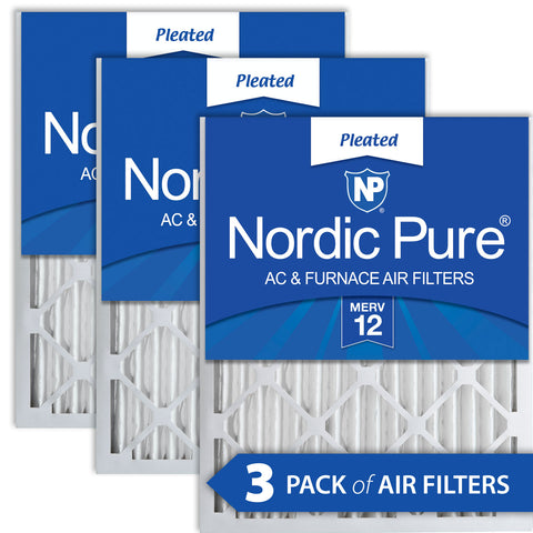 14x20x2 Pleated MERV 12 Air Filters 3 Pack