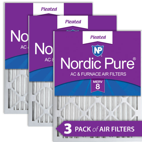 10x20x2 Pleated MERV 8 Air Filters 3 Pack