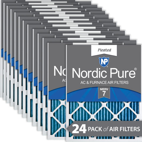 20x25x1 Pleated MERV 7 Air Filters 24 Pack