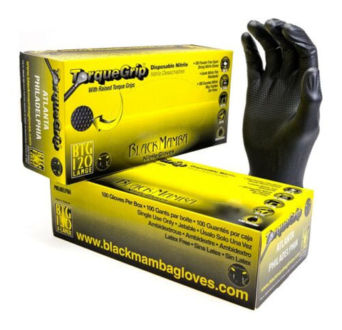 Black Torque 8 mil Nitrile Gloves,  X-Large - 10 boxes of 100