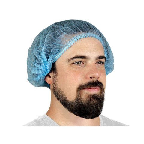 Enviroguard Polypropylene 24" Blue Pleated Bouffant Cap - Case of 1000