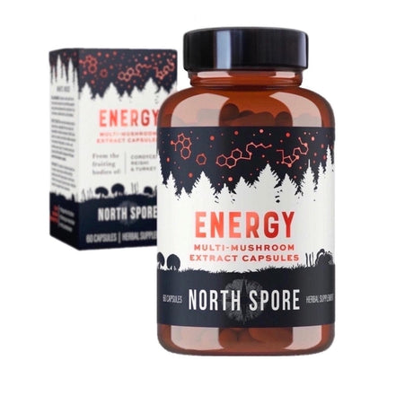 North Spore Organic ‘Energy’ Multi-Mushroom Extract Capsules - Case of 5